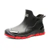 Botas de Lluvia Transfronterizas para Hombre Nuevas Botas de Lluvia Cortas Ropa Exterior de Moda Casual Cocina Antideslizantes Zapatos de Pesca Zapatos de Goma Impermeables y Resistentes al Desgaste