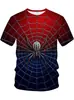 Camiseta de Hombre con Estampado de Araña Transfronteriza de Amazon Ropa Verano Manga Corta Holgada Cuello Redondo Camiseta de Hombre Araña Ropa