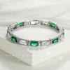 Pulsera Cuadrada de Circonita Multicolor Moda Europea y Americana Lujo Ligero Sentido de Diseño de Nicho Pulsera de Moda para Hombres y Mujeres Accesorios Versátiles