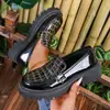 Comercio Electrónico Transfronterizo Europeo y Americano Zapatos de Cuero Cómodos de Primavera para Mujer Zapatos Individuales Estilo Británico Tallas Pequeñas y Grandes Mocasines para Mujer Cien Venta al por Mayor Talla Grande