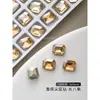 Rhinestones Populares para Uñas, Rhinestones de Cristal Champagne Súper Brillantes con Base Puntiaguda, Decoraciones para Uñas de Cristal Transparente Irregular