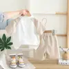 Traje de manga corta con solapa de letras para niños, comercio exterior nuevo, ropa exterior de estilo extranjero para bebés y niños, dos piezas, venta directa