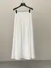 Saia Jianhe 2026 Nova Coleção Primavera Cintura Alta Design Plissado Linho Tencel Elegante Barra Larga 59235