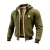 Chaqueta con capucha de forro polar engrosado, nueva popular europea y americana para otoño e invierno, sudadera con capucha tipo gofre que favorece la figura, transfronteriza para hombre