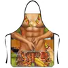 Amazon Transfronteiriça Xiyin Mais Vendido Personalidade Homem Musculoso Avental de Churrasco Criativo Mais Vendido Divertido Avental Estampado Atacado