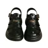 Sandalias de Plataforma para Mujer 2025 Nuevo Estilo Negras de Moda Estilo Universitario Combinan con Todo Deportivas Romanas Cubiertas Pequeñas para Hombre