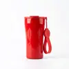 Una taza de tres bebidas taza de café con forma de cintura a prueba de fugas para exteriores taza de coche de acero inoxidable correa de transporte portátil termo