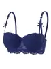 Transfronterizo S-XXL Talla Estándar 001 Estilo Francés Sexy Encaje Puro Deseo Medio Copita Sujetador Delgado Sujetador Push-Up Blanco Puro