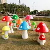 Ornamentos de Cogumelos Grandes para Simulação Escultura de Planta em Fibra de Vidro para Exterior Decorações de Paisagismo de Jardim para Venda de Vilas Verdes