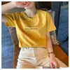 Camiseta de Manga Corta para Mujer, Nuevo Estilo Verano 2026, Top de Cuello Redondo, Camiseta Holgada Estampada para Mujer