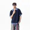 Camisa Polo de Manga Corta Falsa de Dos Piezas con Cuello Camisero para Hombre, Estilo Coreano Ajustada Moderna Nueva Versátil Diseño Casual Camiseta