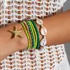 Pulsera de Cuentas Multicolor Estilo Vacaciones de Playa Bohemio Transfronterizo Pulsera con Colgante de Resina de Estrella de Mar Estilo Océano de Verano