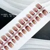 30 piezas de arte de uñas usado a mano otoño e invierno rojo vino francés todo partido temperamento alta calidad desmontable arte de uñas terminado