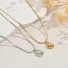 Collar de Lujo Ligero Geométrico para Mujer Anillo de Nicho Diseño de Gota de Agua Cadena Larga Simple para Clavícula Collar Explosivo Transfronterizo para Mujer