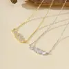 Colar Feminino Estilo Francês S925 Prata Esterlina Europeu e Americano Transfronteiriço Inlaid Zircônia Corrente Clavícula Novo Versátil Elegante