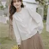 Camisas de Regreso a Clases para Mujer, Primavera y Otoño, Diseño Único, Tops Holgados para Mujeres Petite, Estilo Universitario, Elegantes y Adelgazantes