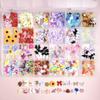 24 Cajas Dopamina Color Arcoíris Joyería para Uñas de Arte de Dibujos Animados Multicolor Blanco Combinación Accesorios DIY Material Hecho a Mano Caja