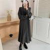 Abrigo Largo Holgado con Cinturón de Manga Larga para Mujer Otoño e Invierno 2025 Estilo Normcore Bata Perezosa Cárdigan de Punto de Cachemira Pura