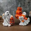 Decorações de Halloween para Novo Produto Transfronteiriço Enfeites de Resina Desenho Animado Fantasma Gato Preto Decoração de Atmosfera para Mesa de Casa