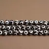 Cuentas Dzi de Tres Ojos Cristal Negro Jiu Ruiya Ágata Viejo de Tíbet Cuentas Sueltas para DIY Accesorios de Joyería Cuentas Budistas y Juguetes con Cuentas