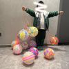 Puesto balón de fútbol luminoso flash balón pat balón con cuerda fitness lanzamiento inflable balón de cadena juguetes para niños mayoreo