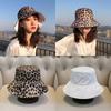 Chapéu de Sol Chapéu de Pescador Leopardo Feminino Dupla Face Verão Estilo Coreano Fashionável Versátil Estilo Japonês Chapéu de Sol Chapéu de Sol Cobertura Facial