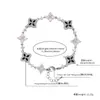 Hip-Hop Transfronterizo Amazon Diamante Completo Estilo Coreano Lujo Ligero Gama Alta Pulsera de Trébol de Cuatro Hojas de la Suerte Moda Simple Trébol de Cuatro Hojas