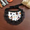 Babero de Halloween para Mascotas, Set de Sombrero Divertido de Cabeza de Calabaza para Gato y Collar, Decoración Fotográfica de Fantasma Osito para Perro