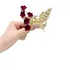 Pasador de Metal con Forma de Mariposa para Mujer, de Alta Gama y Elegante, Accesorio para el Cabello con Colgante de Borla para Semirecogido, Nuevo Estilo, Pinza Lateral para la Parte Posterior de la Cabeza, Tocado