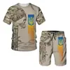 Novo Conjunto Esportivo de Verão Forças Especiais da Ucrânia Conjunto de Camiseta de Manga Curta com Shorts Roupa Esportiva Camuflada