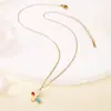 Tohm Moda Transfronteriza Fresca Multicolores Flor que Gotea Aceite Accesorios de Collar para Mujer Colgante de Trébol de Gama Alta que No se Desvanece