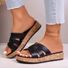 Sandalias de plataforma huecas de talla grande para mujer, nuevo estilo primavera 2026, sandalias tipo chancla de playa de suela gruesa estilo europeo y americano al por mayor en Wish
