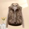 Chaleco Ligero de Plumas para Mujer 2026 Nuevo Estilo Corto Chaleco Engrosado Moda Holgado Chaqueta Cálida Invierno