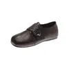 Mocasines de Plataforma Retro para Mujer 2026 Otoño Nuevas Llegadas Estilo de Punta Dividida Versátiles Británicos Punta Cuadrada Zapatos Pequeños de Cuero