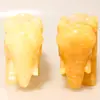 Adornos de Elefante Natural Beige de Jade Listos para Usar del Fabricante, un Par de Adornos de Elefante que Atraen Riqueza y Agua, Decoraciones para Sala de Estar y Oficina