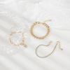 Transfronterizo AliExpress nueva moda simple oro cadena gruesa y delgada candado colgante 3 piezas traje pulsera pulsera al por mayor