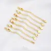 Retención de Color Fuerte Paquete Oro Real 18K Corazón de Melocotón Flor Corazón Yema de Flor Gota de Agua Cadena de Cola Cadena de Extensión para Pulsera Collar DIY Accesorios de Joyería