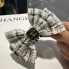 Novo Estilo Francês Tecido Xadrez de Alta Qualidade Presilha Banana Laço Pequeno Estilo Chanel Coreia do Sul Doce Elegante Acessório de Cabeça
