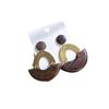 Producto pulido nuevos pendientes pendientes geométricos de madera ganchos para la oreja mujer personalidad retro pendientes de estilo nacional fabricantes al por mayor