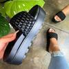 Venta directa de fábrica transfronteriza sandalias y chanclas de suela gruesa para mujer talla grande zapatos de playa tejidos antideslizantes gruesos zapatos nuevos para mujer 2021