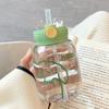 Vaso de paja simple ins lindo de aspecto elegante para mujer Verano Estudiante niña adulta plástico pequeño portátil Vaso de agua