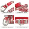 Popular Cinturón de Moda Punk con Incrustaciones de Pedrería Personalizado de Amazon para Mujer con Hebilla de Pin Versátil y Moderno para Rendimiento