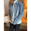 Chaqueta corta vaquera de estilo coreano de moda para primavera y otoño, lavada, vintage, fresca, con cuello de solapa, de alta gama, holgada