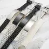 Pulsera de Tubo Curvo Liso de Acero Inoxidable de Venta Caliente Transfronteriza, Personalizable con Texto Grabado, Correa de Reloj Texturizada Inspiradora Personalizada para Hombre, Accesorio de Mano de Acero de Titanio