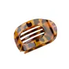 Accesorios para el Cabello Transfronterizos Estampado de Leopardo Mate Redondo Plano Pasador de Pelo Pasador de Gama Alta Pasador para el Cabello de Mujer Parte Trasera de la Cabeza Pinza de Tiburón Venta al por Mayor
