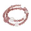 [Ballet de Sueño] pulsera de cristal de fresa natural de alta calidad para mujer pulsera de moda blanca de cristal blanco al por mayor