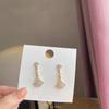 Pendientes de plata s925 con forma de abanico, ligeros, de lujo, de alta gama, llenos de diamantes para mujer, joyería de moda con circonitas exquisitas 2023