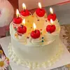 Celebridad de Internet Horneando Decoraciones para Pasteles Adornos Estilo Coreano Ins Retro Cereza Fresa Lindo Oso de Dibujos Animados Conejo Velas de Cumpleaños