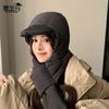 Capuz de proteção auricular à prova de vento para inverno, chapéu versátil e moderno para atividades ao ar livre, cachecol, chapéu quente feminino para ciclismo e esqui tudo em um