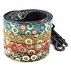 Procesamiento de tela de poliéster floral pequeña nueva personalizada de Amazon, cincha negra fuerte resistente al desgaste, collar universal para gato y perro
